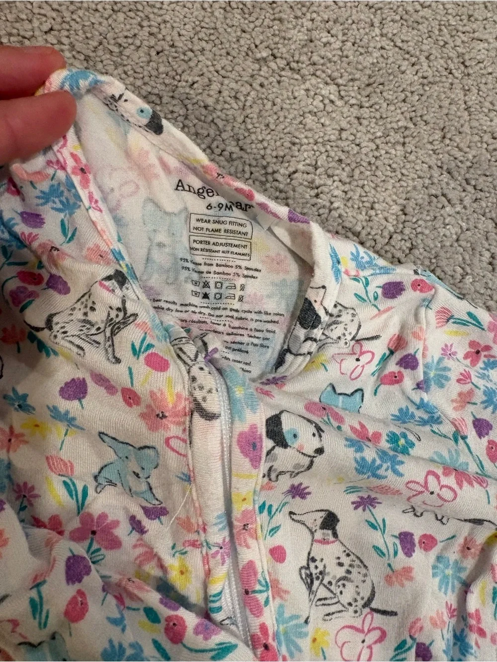 Angel Dear Pink Floral & Veggie Footed One-Pieces (2)